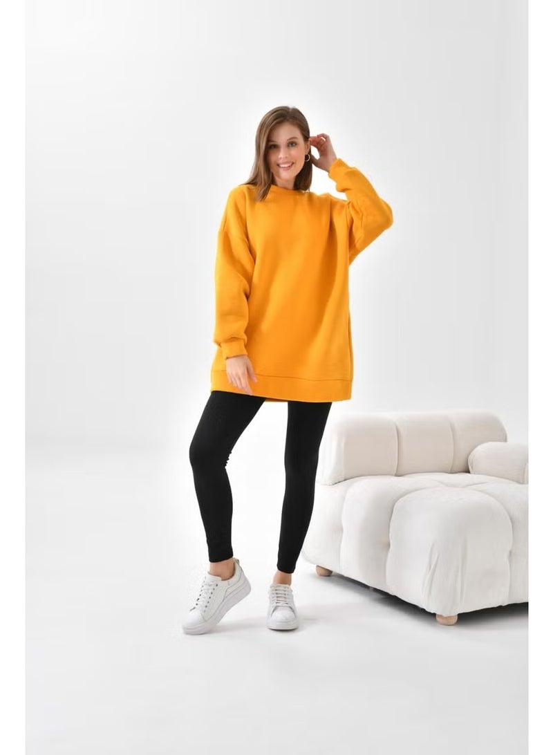 Garmi Ftz Women 3 Thread Raised Sweatshirt Mustard - Image 3